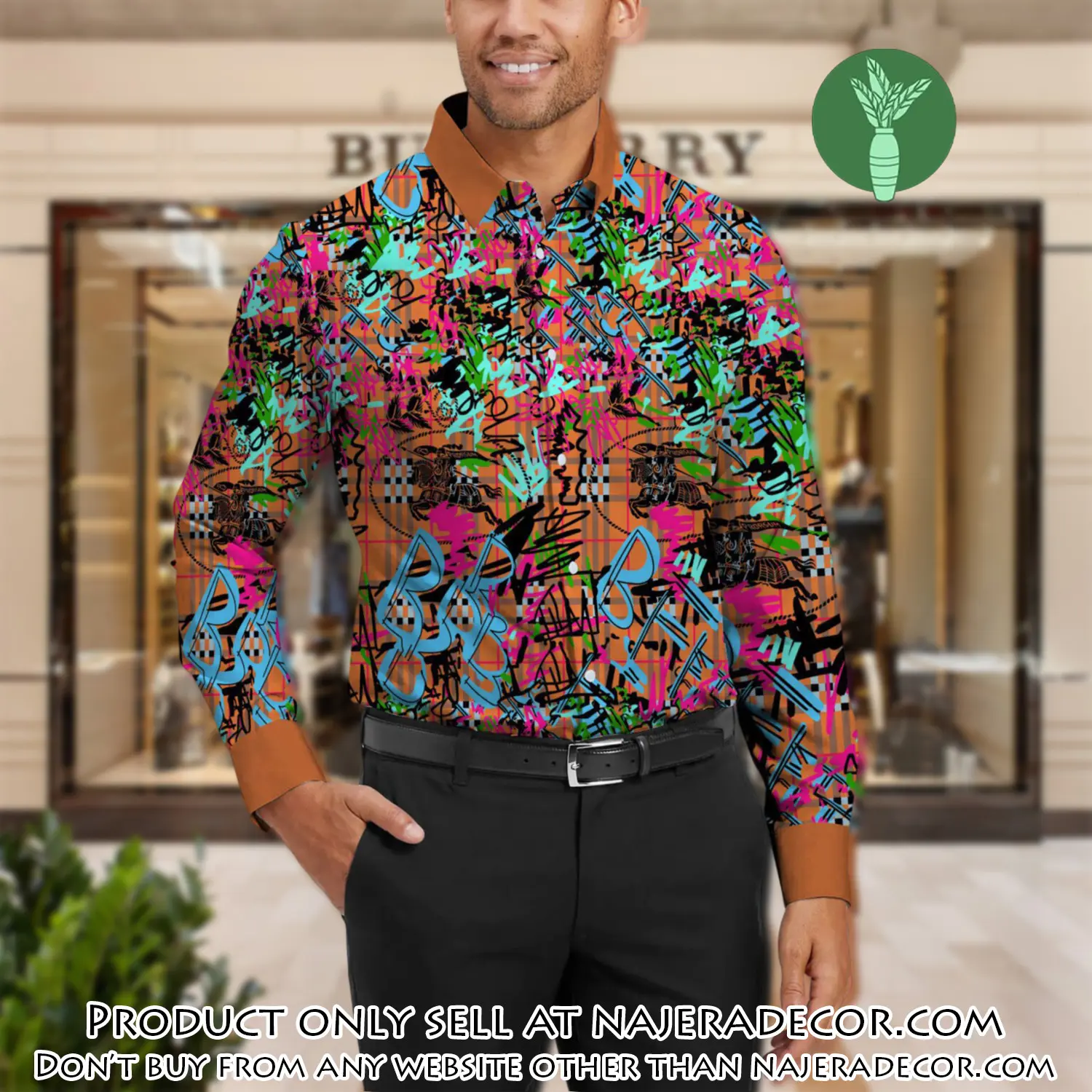 Burberry long sleeves button down shirt for elegant men lsb1007 njr3547487